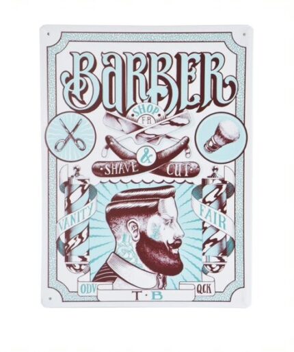 CHAPA DECORATIVA BARBER MAN