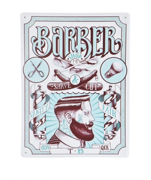 CHAPA DECORATIVA BARBER MAN CHAPA DECORATIVA BARBER MAN